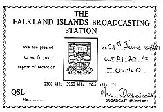 Ett eftertraktat QSL frn Falkland Islands.